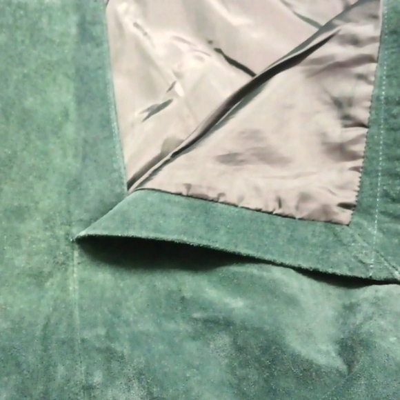 Vintage Global Identity Suede Leather Straight Pencil Skirt Green Women's Sz 5/6 - Picture 14 of 16